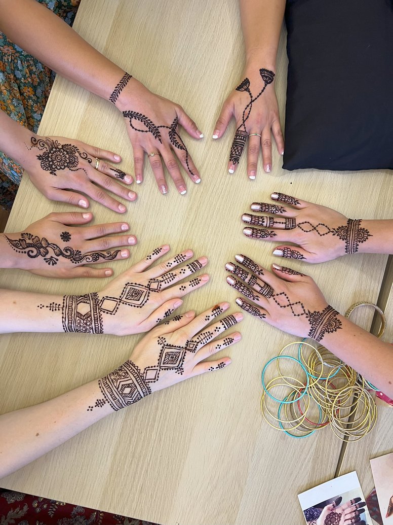 Painted hands , Mehndi, henna